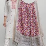 Graceful Off-White Embroidered Kurta Set